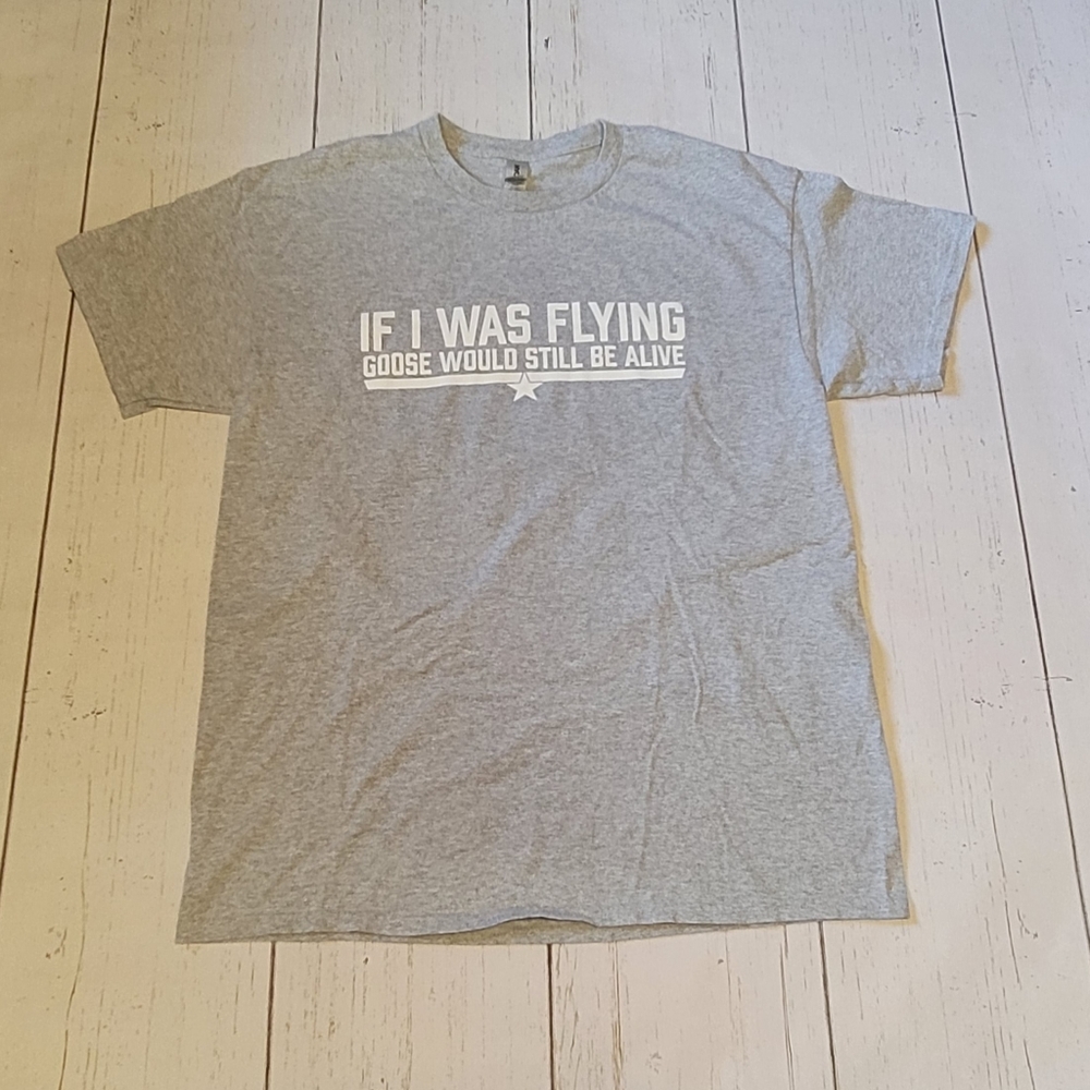 Top Gun Maverick Goose Gildan Short Sleeve Shirt  Size Large Grey